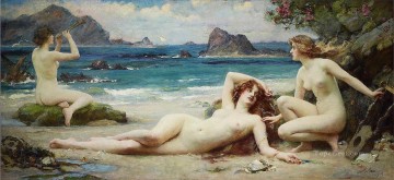 Desnudo Painting - Las Sirenas Henrietta Rae Desnuda Clásica